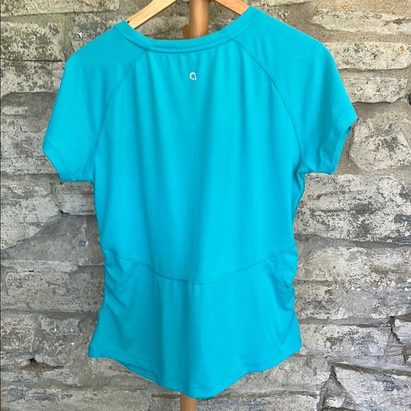 Women's Blue V-Neck Top - Picture 3 of 6